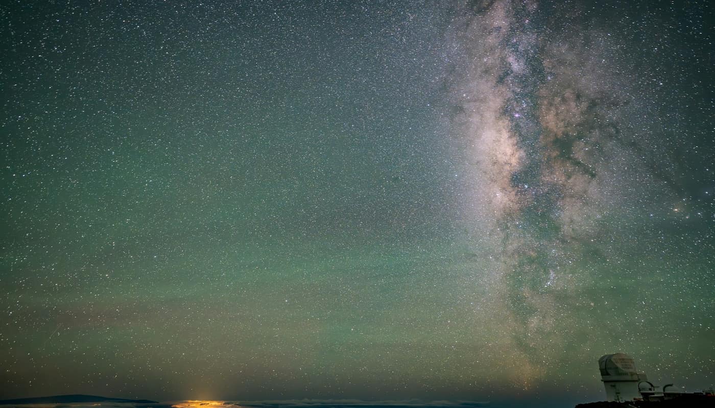 The Milky Way above a dark horizon